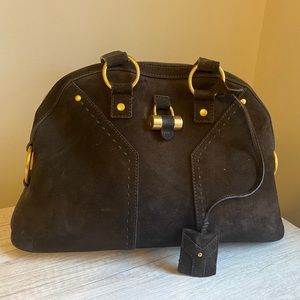 YSL Yves Saint Laurent Brown Bowler Bag